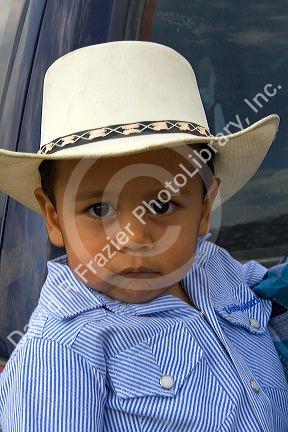 Costa Rican boy on a ranch at Liberia, Costa Rica. MR