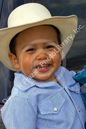 Costa Rican boy on a ranch at Liberia, Costa Rica. MR