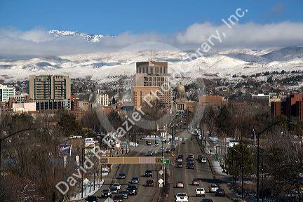 City of Boise on a winter day, Idaho.