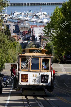 Cable car system in the city of San Francisco, California, USA.