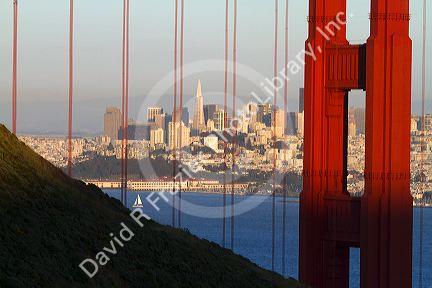 The Golden Gate Bridge and the city of San Francisco, California, USA.