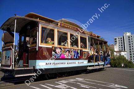 Cable car system in the city of San Francisco, California, USA.