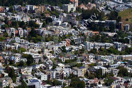 Housing on Twin Peaks, San Francisco, California, USA.