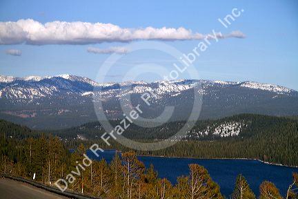 Donner Lake in the Sierra Nevada mountains, California, USA.