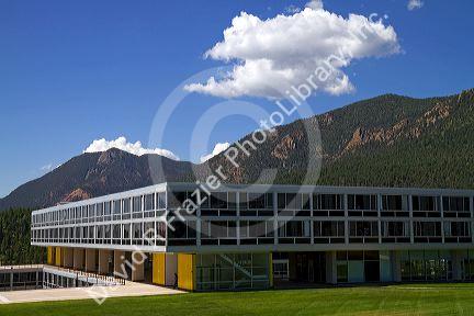 Dormitories on the Terrazzo at the Air Force Academy in Colorado Springs, Colorao, USA.