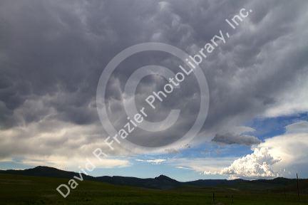 Mammatus clouds heavy with moisture near Steamboat Springs, Colorado, USA.