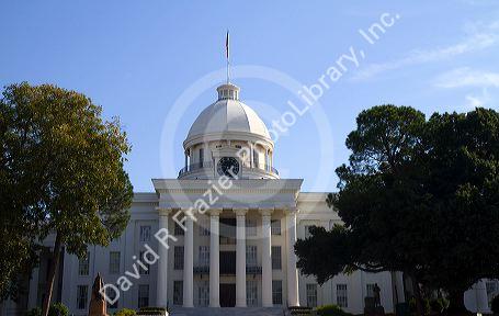 The Alabama State Capitol Building located on Goat Hill in Montgomery, Alabama, USA.