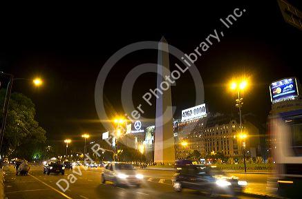 Oblelisk of Buenos Aires and Avenida 9 de Julio, Argentina.