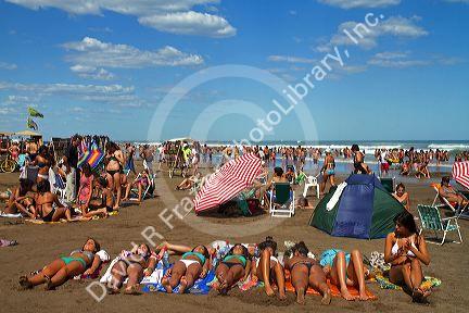 Beach scene at Miramar, Argentina.