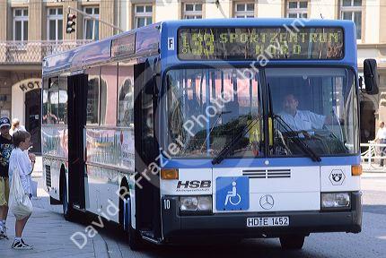 A city bus in Heidleberg, Germany.