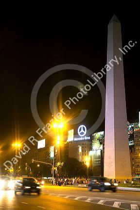 Oblelisk of Buenos Aires and Avenida 9 de Julio, Argentina.
