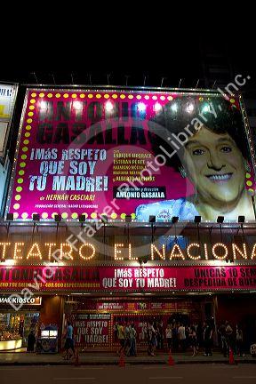 Teatro el Nacional on Corrientes Avenue in Buenos Aires, Argentina.
