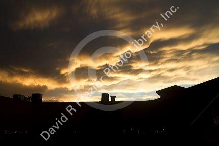 Clouds at sunset over Boise, Idaho, USA.