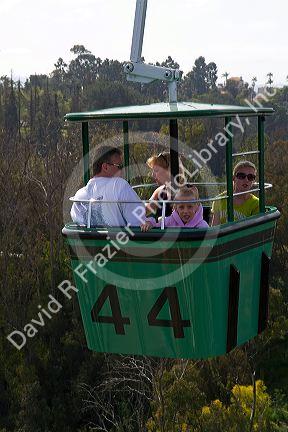 Skyfari gondola lift at the San Diego Zoo located in Balboa Park, California, USA.