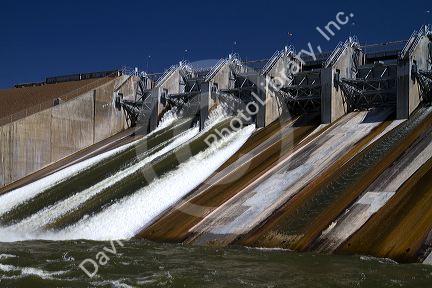 Spillway of the C.J. Strike Dam on the Snake River near Grand View, Idaho, USA.