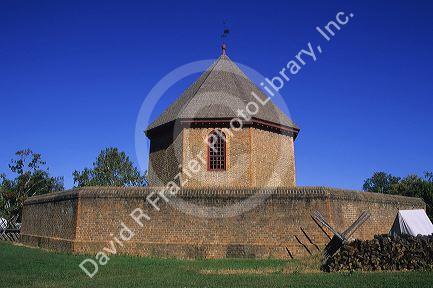 A magazine for gun powder in colonial Williamsburg, Virginia.