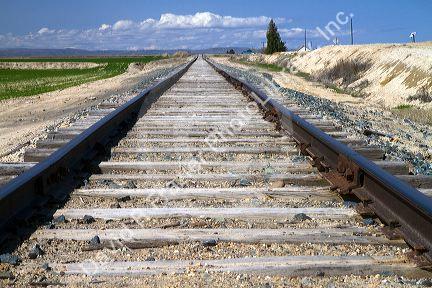 Railroad tracks in Canyon County, Idaho, USA.