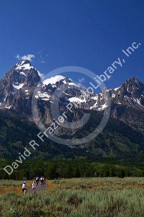 Scenic view of the Teton Range inside Grand Teton National Park located in northwestern Wyoming, USA.