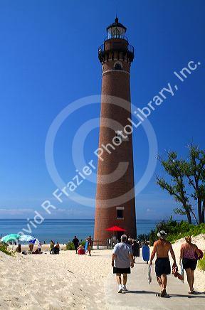 The Little Sable Point Light on Lake Michigan in Golden Township, Michigan, USA.