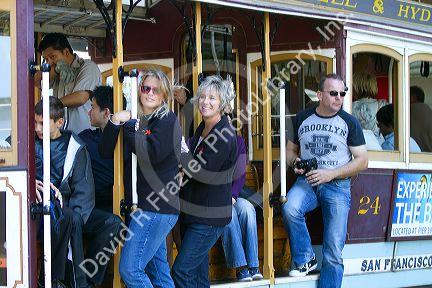 Powell and Market line cable car in San Francisco, California, USA.