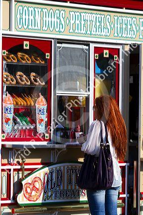 Shop selling snacks on Pier 39 in San Francisco, California, USA.