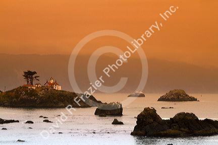 Battery Point light on the Pacific Ocean at Cresent City, California, USA.