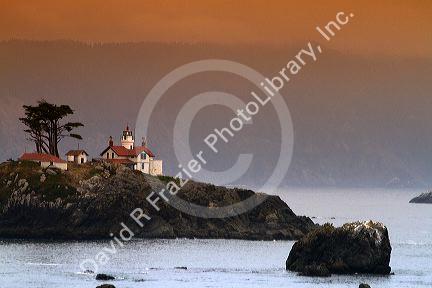 Battery Point light on the Pacific Ocean at Cresent City, California, USA.