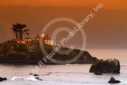 Battery Point light on the Pacific Ocean at Cresent City, California, USA.