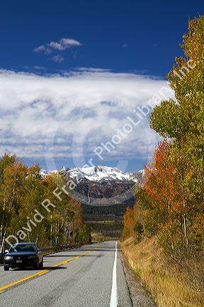 State Highway 75 passing over Galena Summit along the Sawtooth Scenic Byway near Ketchum, Idaho, USA.