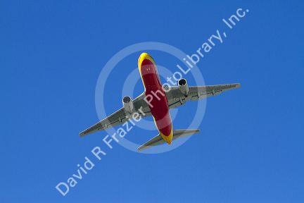 Boeing 737 at take off from the Miami International Airport, Florida, USA.