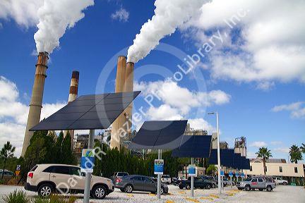 Photovoltaic installation at the TECO Tampa Electric Big Bend Power Station located in Apollo Beach, Florida, USA.
