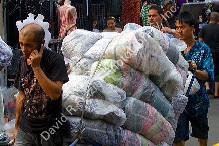 Merchant street vendors in Bangkok, Thailand.