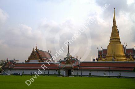The Temple of the Emerald Buddha located within the precincts of the Grand Palace, Bangkok, Thailand.