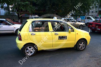 Chery Automobile used as a taxi in (Rangoon) Yangon, (Burma) Myanmar.