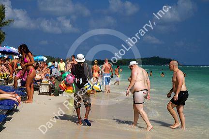 Tourists at Chaweng beach on the island of Ko Samui, Thailand.