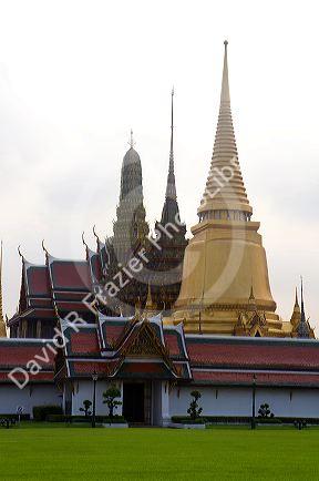 The Temple of the Emerald Buddha located within the precincts of the Grand Palace, Bangkok, Thailand.