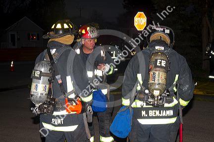 Firefighters respond to an emergency in Boise, Idaho, USA.