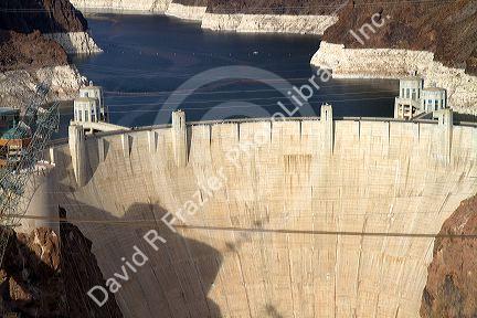 The Hoover Dam located in the Black Canyon of the Colorado River on the border between Arizona and Nevada, USA.