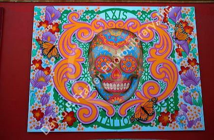 Mural on the side of a tattoo shop in Corpus Christi, Texas, USA.