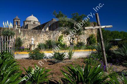 Mission San Jose Church at the San Antonio Missions National Historical Park located in San Antonio, Texas, USA.
