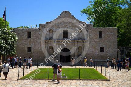 The chapel of the Alamo Mission located in downtown San Antonio, Texas, USA.