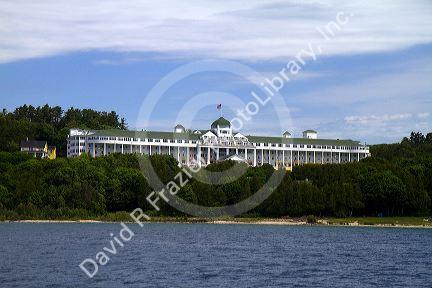 The Grand Hotel on Mackinac Island located in Lake Huron, Michigan, USA.