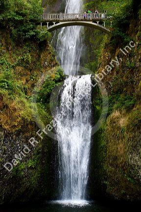Multnomah Falls located along the Historic Columbia River Highway near Troutdale, Oregon, USA.
