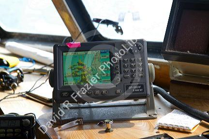 GPS aboard a large fishing vessel in the Gulf of Mexico, USA.