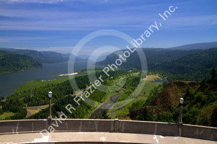 View of the Columbia River Gorge from a vista point east of Portland, Oregon, USA.