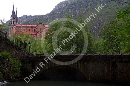 Santa Maria basilica located in Covadonga, Asturias, Spain.