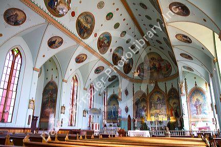 Interior of the St. Ignatius Mission located in St. Ignatius, Montana, USA.