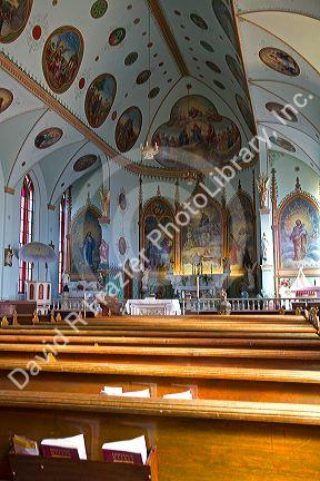 Interior of the St. Ignatius Mission located in St. Ignatius, Montana, USA.