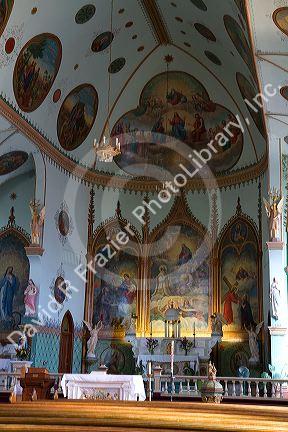 Interior of the St. Ignatius Mission located in St. Ignatius, Montana, USA.