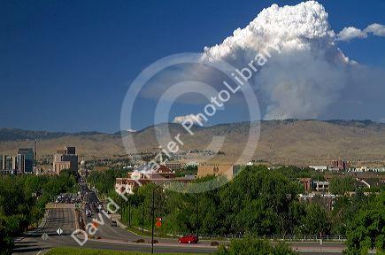 Pyrocumulus cloud created by a wildfire near Boise, Idaho, USA.